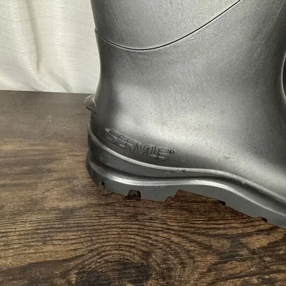 SERVUS Rubber Waterproof PVC Work Boots Plain Soft Toe Men 7 Wmn 9 - Picture 4 of 7